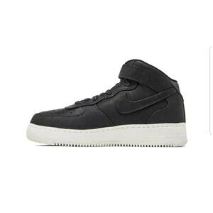 Nike Lab Air Force 1 Mid Sneaker Black Sail Leather Mens US 12